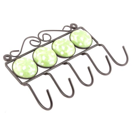 Green Round Ceramic Floral Tiles Hooks Online